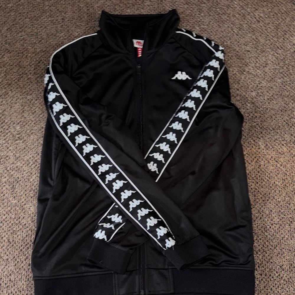 Kappa Black and White Logo Track Jacket